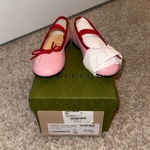 Gucci Pink & Red Ballet Shoes Size 25 NWT